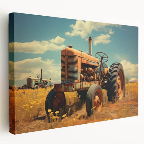 Large acrylic print of a vintage car in muted sepia tones, ideal for kitchen wall art.