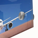 Large abstract wall art in mid-century modernist style with vibrant colors on canvas, ideal for dining room ambiance.