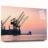 Large abstract wall art print in vibrant blue and green tones on canvas, suitable for bedroom or dining room decor.