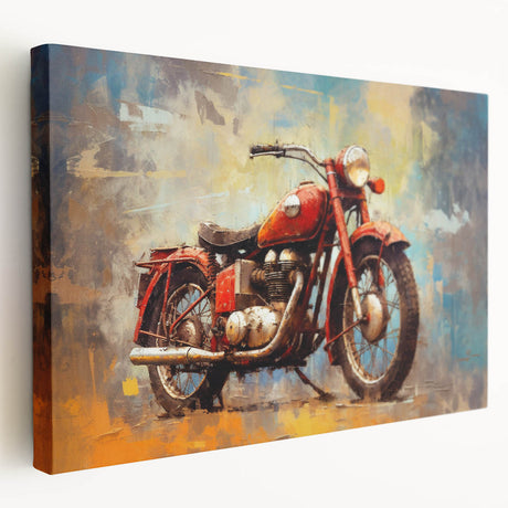 Large acrylic print of a vintage car in muted gray and blue tones, ideal for kitchen wall art.