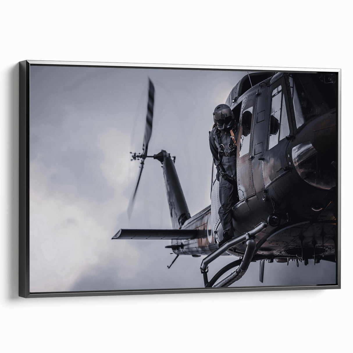 Black and white vintage poster art of a mountain landscape, ideal for bedroom wall decor.