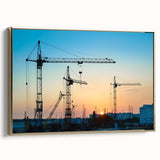 Vintage poster art of a serene landscape in muted earth tones on a black canvas, ideal for bedroom wall decor.