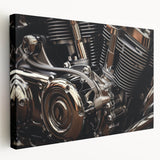 Large acrylic print of a vintage car in muted gray and blue tones, suitable for kitchen wall art.