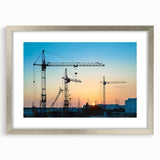 Textured abstract art print in muted gray and blue tones on canvas, suitable for modern bedroom ambiance.