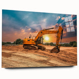 Large abstract wall art in vibrant blue and orange hues on canvas, suitable for bedroom or dining room decor.