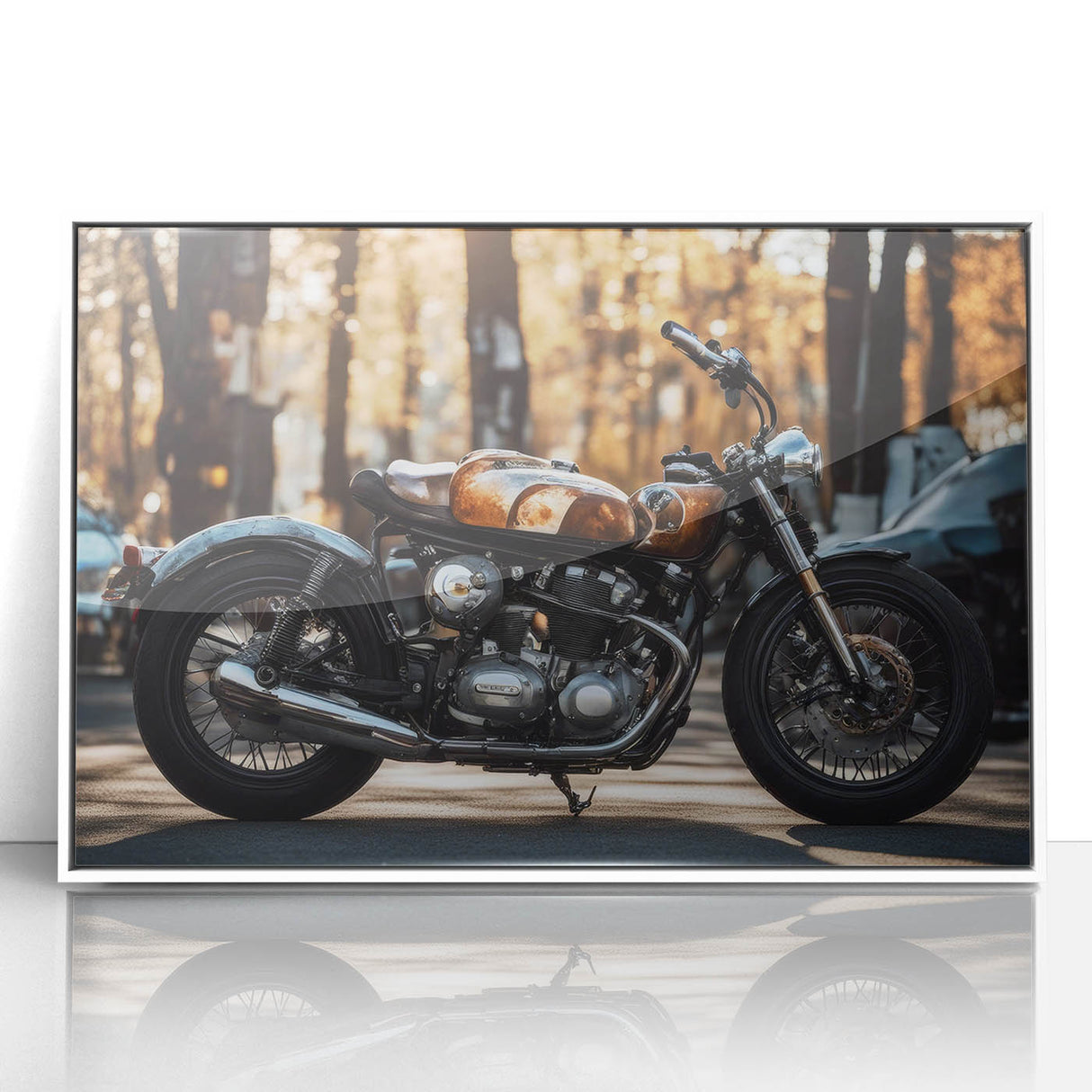 Art deco poster featuring a stylized vintage car in monochrome shades, ideal for nursery wall art.