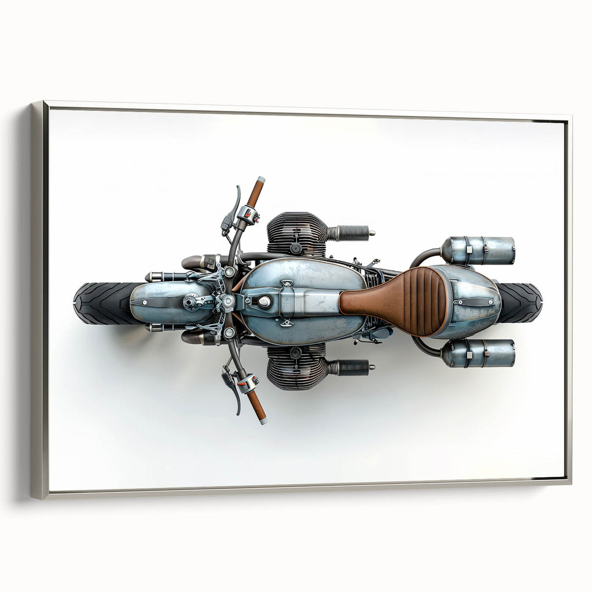 Landscape art painting of a vintage car in colorful tones on a black background, ideal for a modern living room.