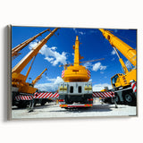 Landscape art painting featuring a vintage black vehicle on a colorful abstract background.