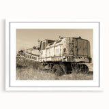 Abstract art print featuring swirling blue and white patterns on canvas, suitable for modern bedroom or dining room decor.