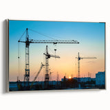 Landscape art painting featuring a colorful vintage poster of a black car, ideal for living room decor.