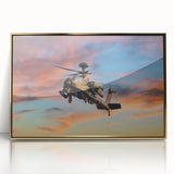 Mid-century modernist art print featuring colorful geometric shapes on canvas.