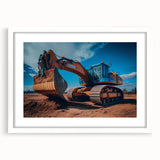 Abstract art print featuring swirling blues and greens on a rolled canvas, suitable for dining room or bedroom decor.