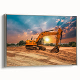 Landscape art painting featuring a vintage car in colorful hues on a black background, ideal for living room decor.