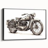 Black and white vintage poster art of a classic car, ideal for bedroom wall decor.
