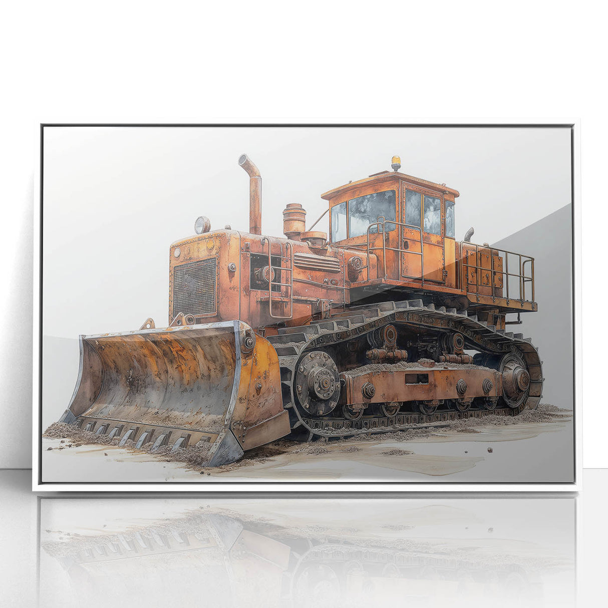 Art deco poster featuring a stylized vintage car in muted gold and black tones, ideal for nursery wall art.