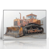 Art deco poster featuring a stylized vintage car in muted gold and black tones, ideal for nursery wall art.