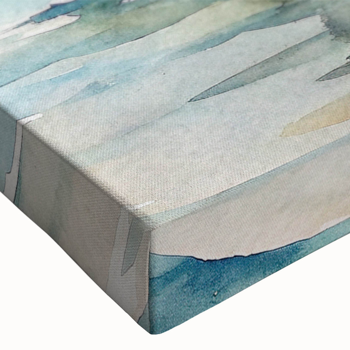 Black and white landscape art painting on canvas, depicting a serene mountain scene, ideal for bedroom wall decor.