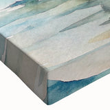 Black and white landscape art painting on canvas, depicting a serene mountain scene, ideal for bedroom wall decor.