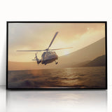 Large abstract wall art featuring swirling blue and orange tones on canvas, in a mid-century modernist style.