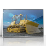 Art deco poster featuring a stylized geometric car design in pastel blue and pink, ideal for nursery wall art.