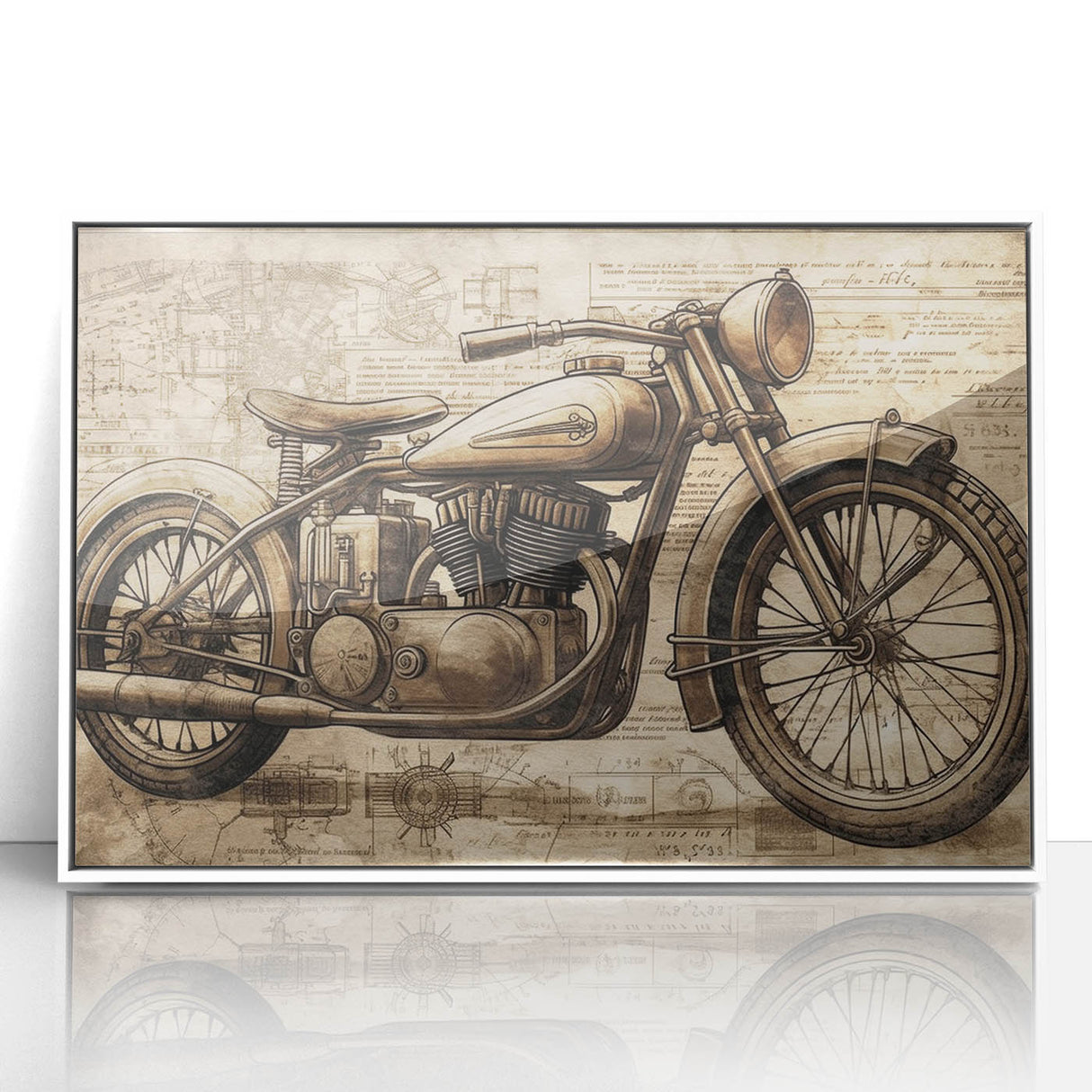 Mid-century modernist art of a stylized car in muted pastel colors on a framed poster, suitable for nursery wall art.