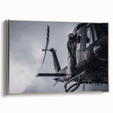 Landscape art painting of a vintage car in colorful hues on a black background, printed on a framed poster.