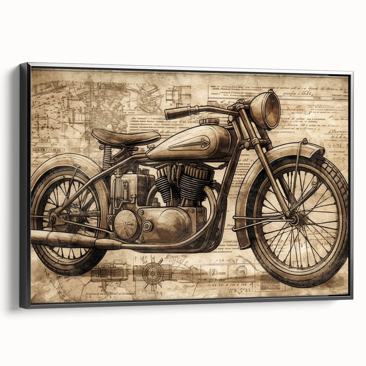 Black and white vintage poster art of a mountainous landscape, ideal for bedroom wall decor.