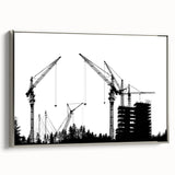 Landscape art painting featuring a vintage car in a colorful, abstract setting on a black background.