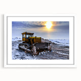 Abstract art print featuring swirling blue and white patterns on canvas, suitable for modern bedroom or dining room decor.