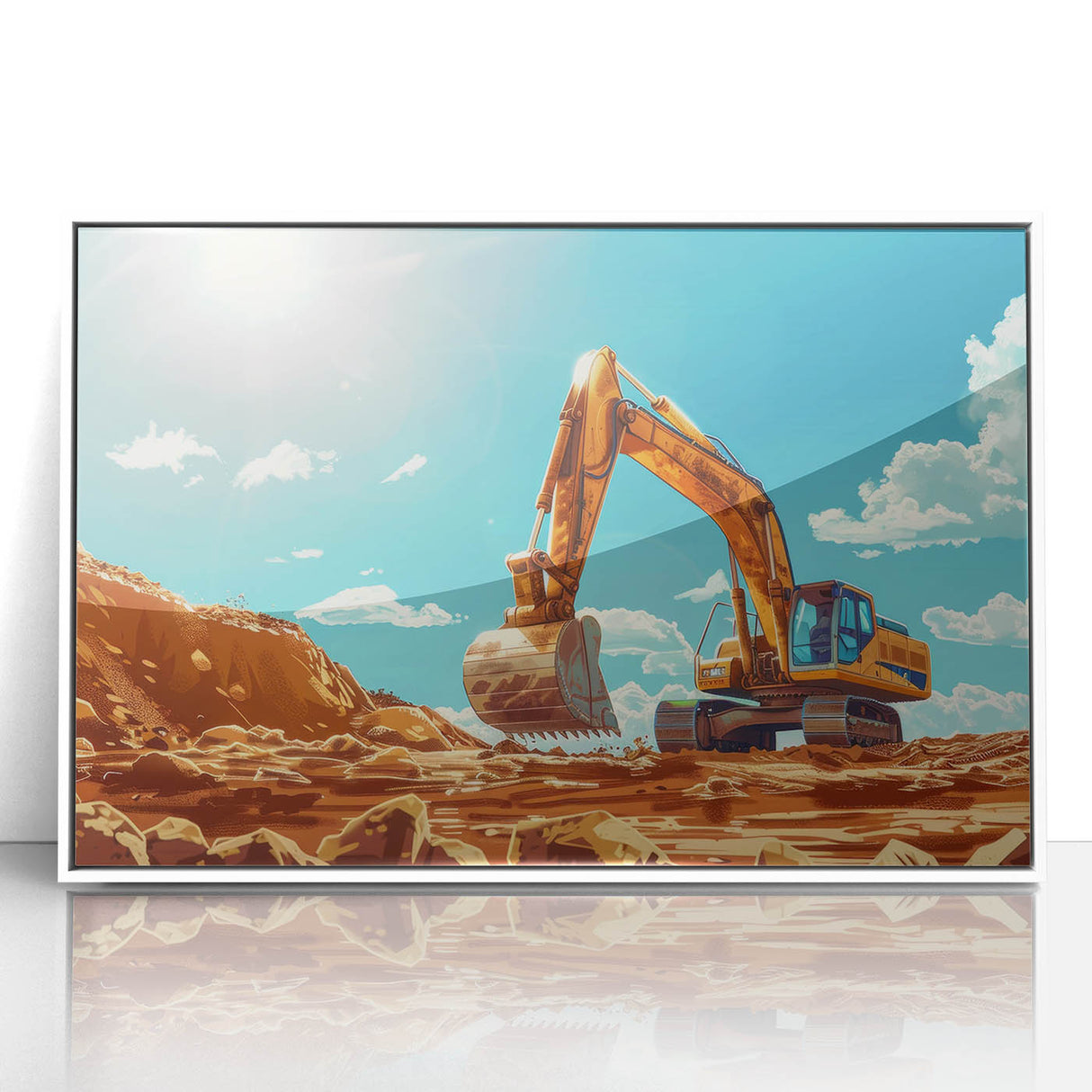 Art deco poster featuring a stylized car in monochrome tones on acrylic print, suitable for modern art wall decor.