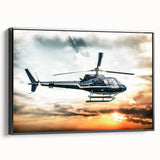 Black and white vintage poster art depicting a serene landscape, printed on framed canvas, suitable for bedroom decor.