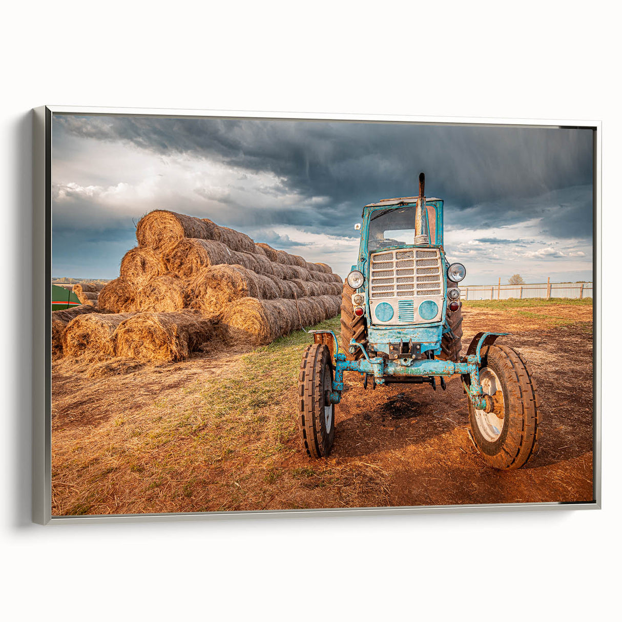 Landscape art painting featuring vibrant colors on a vintage poster.