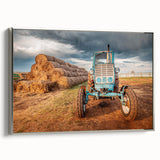 Landscape art painting featuring vibrant colors on a vintage poster.