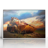 Art Deco poster featuring a streamlined train in silver and blue tones on acrylic print, suitable for nursery wall art.