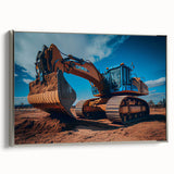 Landscape art painting depicting a vintage car in a colorful, abstract style on a black background.