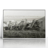 Art deco poster featuring a stylized vintage car in monochrome shades, ideal as modern art wall decor for a nursery.