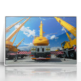 Art deco poster featuring a stylized vintage car in monochrome shades, printed on canvas, suitable for nursery wall art.