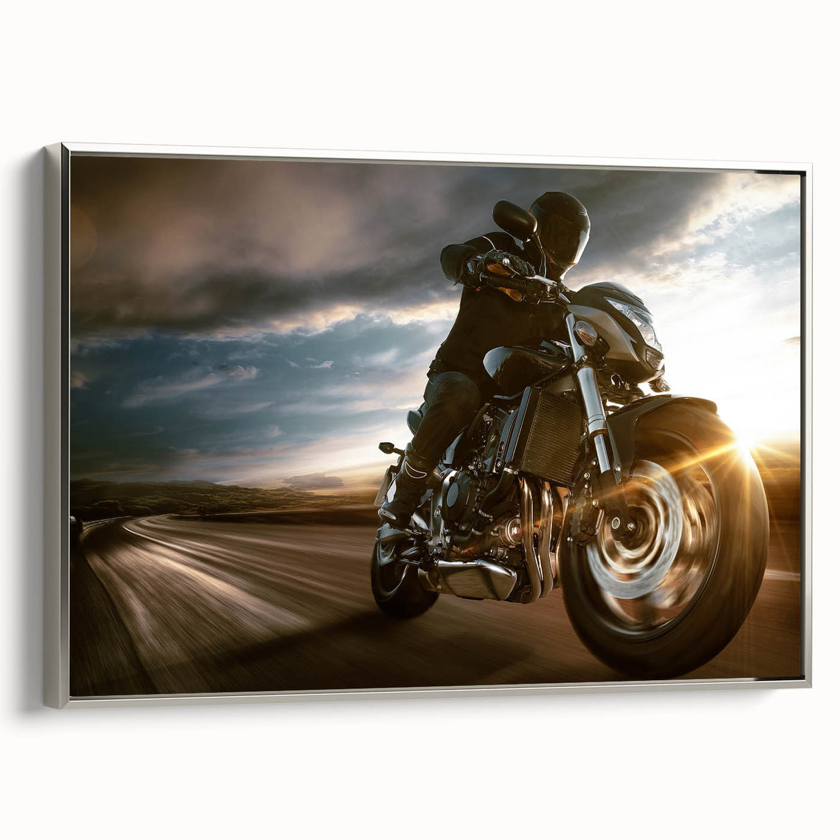 Landscape art painting on canvas featuring a vintage car in colorful hues, ideal for a modern living room decor.