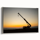 Landscape art painting of a colorful abstract cityscape on a black background, printed on a vintage poster.