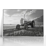 Art deco poster featuring a stylized vintage car in bold red and black tones, printed on canvas, ideal for nursery wall art.