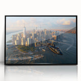 Large abstract wall art in mid-century modernist style with vibrant orange and teal tones on canvas.