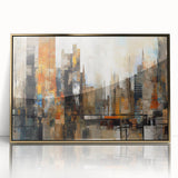 Framed abstract architecture wall art collection showcasing a modern gold design, perfect for adding elegance to any interior space.