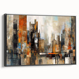 Framed abstract architecture design wall art in black, showcasing geometric shapes and modern aesthetics, perfect for contemporary home decor.