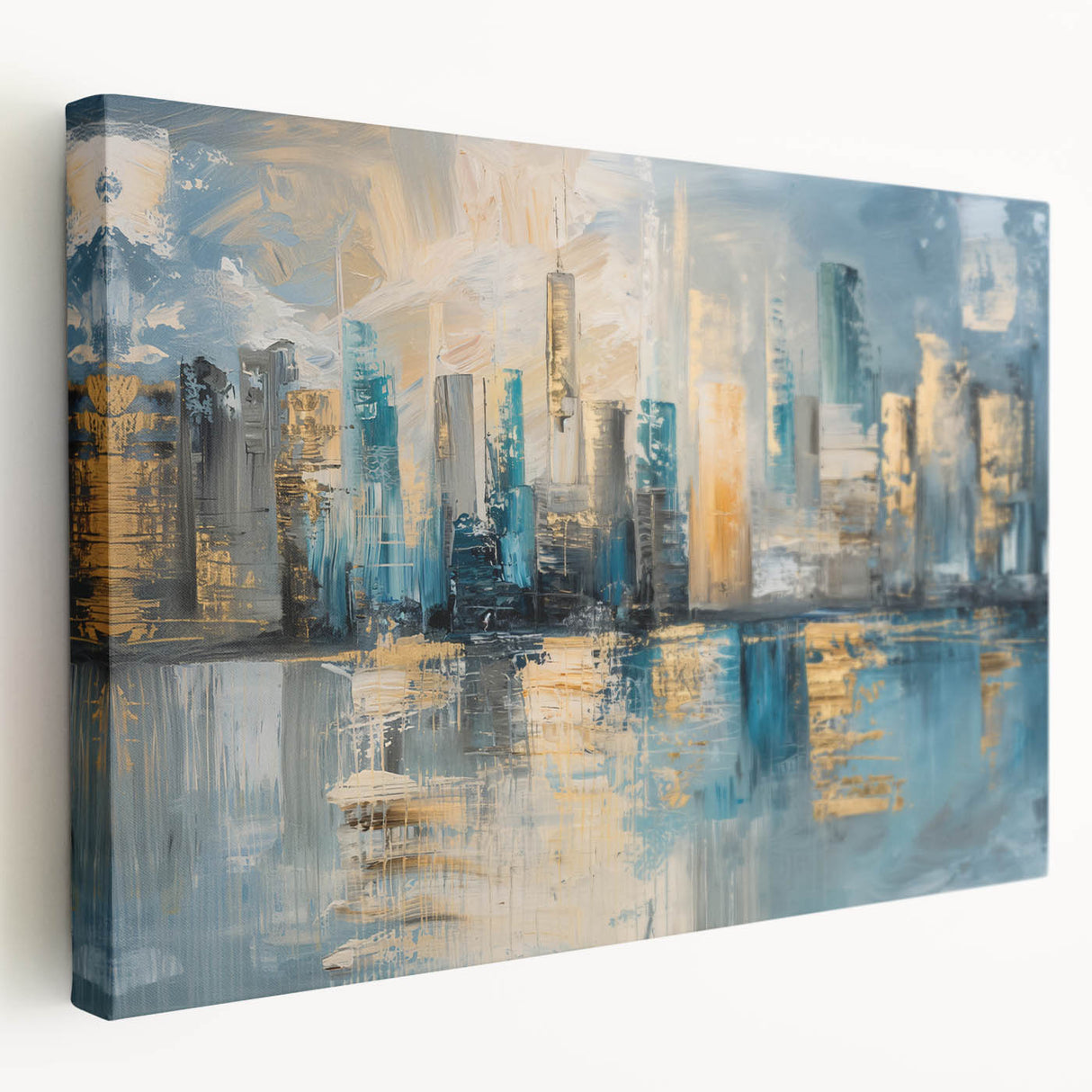 Abstract architecture design wall art collection in stretched canvas format, showcasing geometric shapes and vibrant colors, perfect for modern decor.