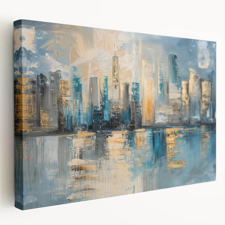 Abstract architecture design wall art collection in stretched canvas format, showcasing geometric shapes and vibrant colors, perfect for modern decor.