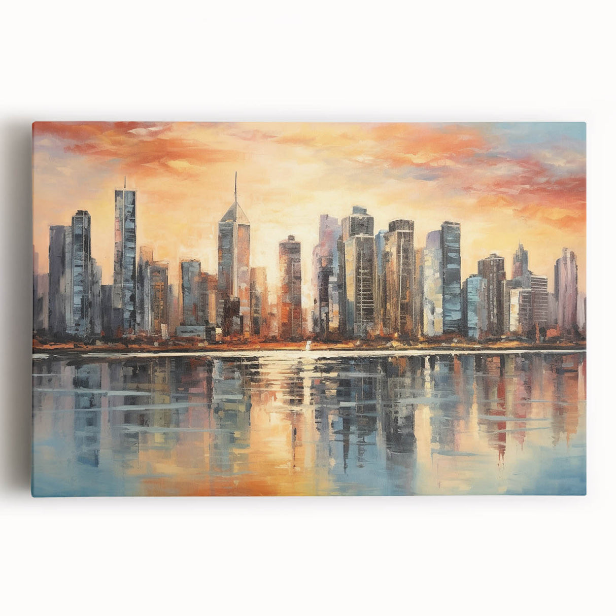 Abstract architecture design wall art collection displayed on stretched canvas, showcasing vibrant geometric shapes and modern colors for contemporary decor.