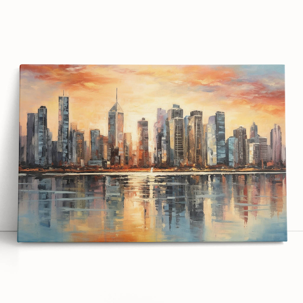 Abstract architecture wall art collection featuring modern stretched canvas designs in vibrant colors, perfect for contemporary home decor.