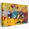 Abstract expressionist wall art canvas featuring vibrant colors and dynamic brush strokes, showcasing a modern design ideal for contemporary decor.