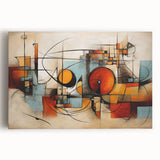 Vibrant abstract expressionist wall art collection featuring bold colors and dynamic brush strokes on stretched canvas, ideal for modern decor.