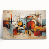 Abstract expressionist wall art collection on stretched canvas, showcasing vibrant colors and dynamic brushstrokes, ideal for modern decor.
